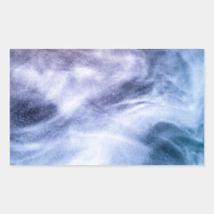 Blauwe paarse witte abstracte hete wolken rook rechthoekige sticker