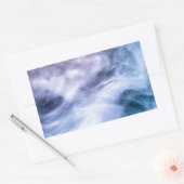Blauwe paarse witte abstracte hete wolken rook rechthoekige sticker (Envelop)