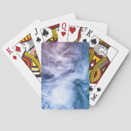 Blauwe paarse witte abstracte hete wolken rook speelkaarten