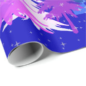 Blauwe Paarse witte kerstbomen sterren sneeuwblauw Cadeaupapier (Rol Hoek)