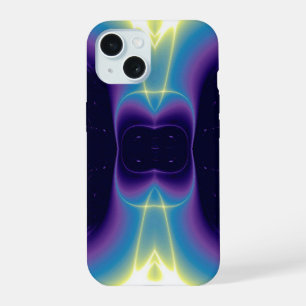 BLAUWE PAARSE WITTE LICHTGOLVEN iPhone 15 HOESJE