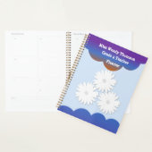 Blauwe Paarse wolk met witte bloemplanner Planner (Display)