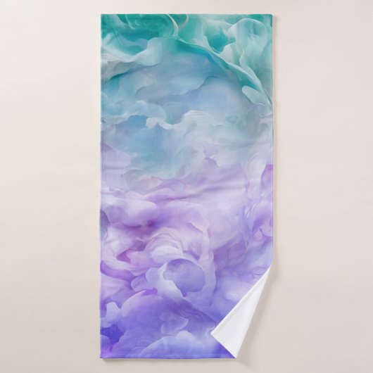 Blauwe & paarse wolkenwerveling badhanddoek (Badhanddoek)