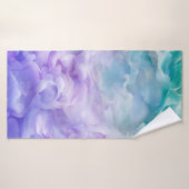 Blauwe & paarse wolkenwerveling badhanddoek (Badhanddoek)