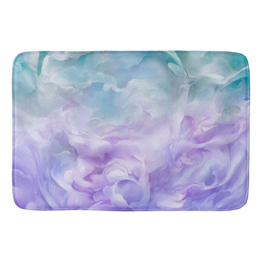 Blauwe & paarse wolkenwerveling badmat (Voorkant)