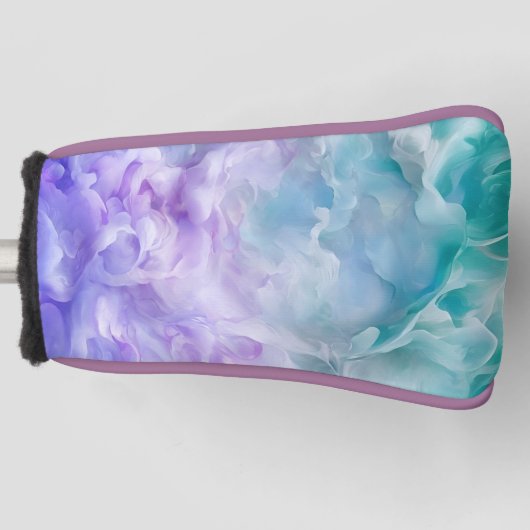 Blauwe & paarse wolkenwerveling golfheadcover (Voorkant)