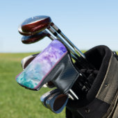 Blauwe & paarse wolkenwerveling golfheadcover (Insitu)