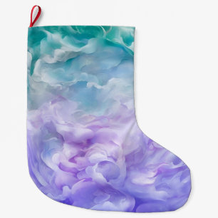 Blauwe & paarse wolkenwerveling grote kerstsok