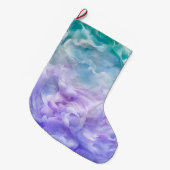 Blauwe & paarse wolkenwerveling grote kerstsok (Voorkant (Hangend))
