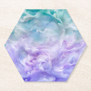Blauwe & paarse wolkenwerveling kartonnen onderzetters