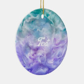 Blauwe & paarse wolkenwerveling keramisch ornament (Rechts)