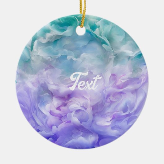 Blauwe & paarse wolkenwerveling keramisch ornament (Voorkant)