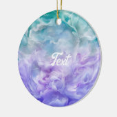 Blauwe & paarse wolkenwerveling keramisch ornament (Links)