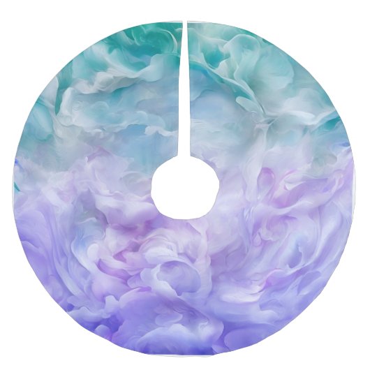 Blauwe & paarse wolkenwerveling kerstboom rok (Voorkant)