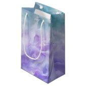 Blauwe & paarse wolkenwerveling klein cadeauzakje (Voorkant Gekanteld)