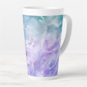 Blauwe & paarse wolkenwerveling latte mok (Rechterhoek)
