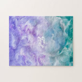 Blauwe & paarse wolkenwerveling legpuzzel (Horizontaal)