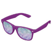 Blauwe & paarse wolkenwerveling retro zonnebril (Gekanteld)