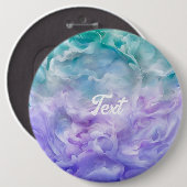 Blauwe & paarse wolkenwerveling ronde button 6,0 cm (Voorkant /achterkant)