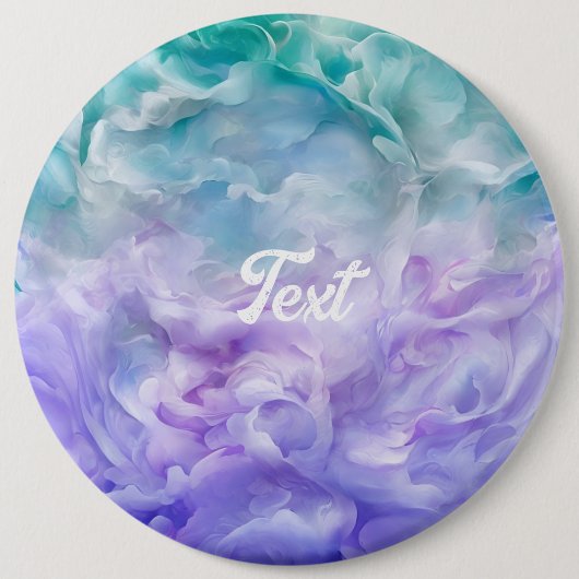 Blauwe & paarse wolkenwerveling ronde button 6,0 cm (Voorkant)