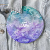 Blauwe & paarse wolkenwerveling ronde button 6,0 cm (In situ)