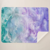 Blauwe & paarse wolkenwerveling sherpa deken (Voorkant (horizontaal))