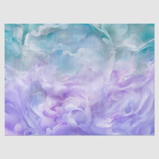 Blauwe & paarse wolkenwerveling tissuepapier (Voorkant)