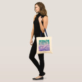 Blauwe & paarse wolkenwerveling tote bag (Voorkant (model))