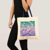 Blauwe & paarse wolkenwerveling tote bag (Voorkant (product))