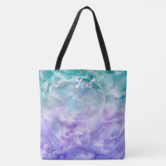 Blauwe & paarse wolkenwerveling tote bag (Voorkant)