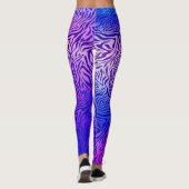Blauwe paarse zebra leggings (Achterkant)