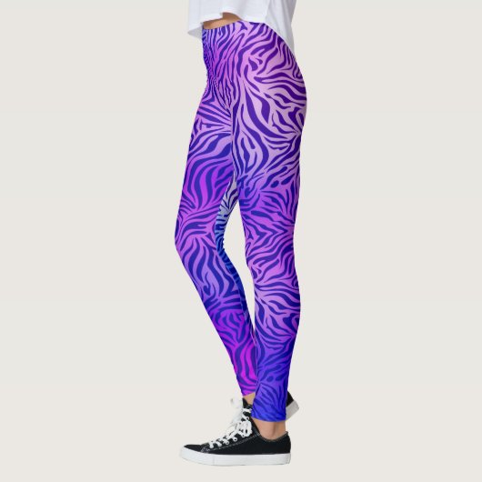 Blauwe paarse zebra leggings (Links)