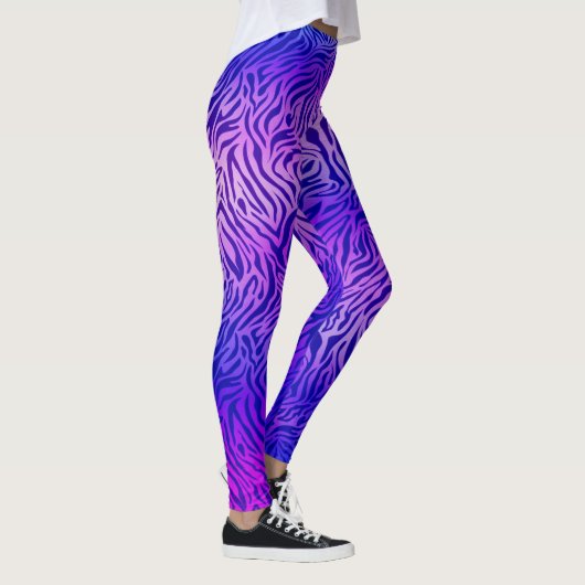 Blauwe paarse zebra leggings (Rechts)