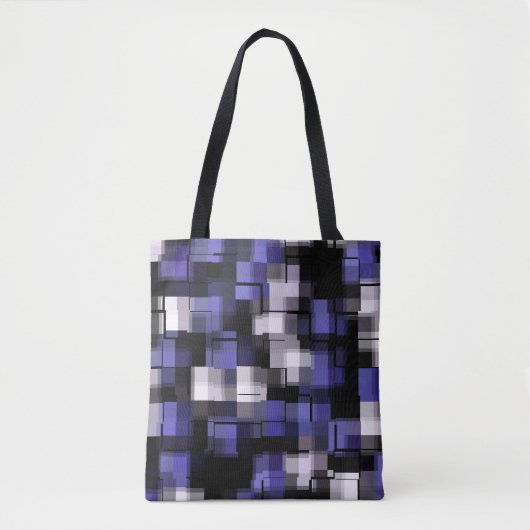 Blauwe Paarse zwarte witte rendy Tote Bag (Voorkant)