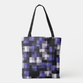 Blauwe Paarse zwarte witte rendy Tote Bag (Achterkant)