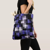 Blauwe Paarse zwarte witte rendy Tote Bag (Dichtbij)