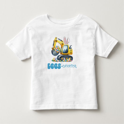 Blauwe Paaseieren-Cavator Bunny Kinder Shirts (Voorkant)