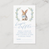 Blauwe paashaas baby shower luier loterijkaarten informatiekaartje (Voorkant)