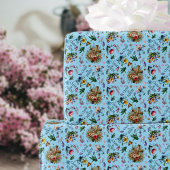 Blauwe Paastuin Waterverf Bloemen Christelijk Cadeaupapier