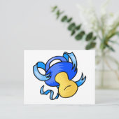 blauwe pacifier briefkaart (Staand voorkant)