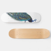Blauwe pacock met prachtige staartwaren skateboard (Horizontaal)