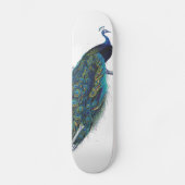 Blauwe pacock met prachtige staartwaren skateboard (Voorkant)