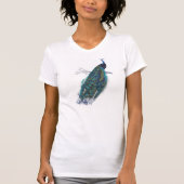 Blauwe pacock met prachtige staartwaren t-shirt (Voorkant)