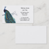 Blauwe pacock met prachtige staartwaren visitekaartje (Voorkant / Achterkant)