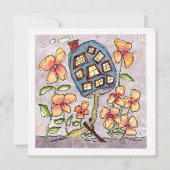 Blauwe paddenstoel Waterverf Wenskaart Kaart (Voorkant)