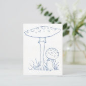 Blauwe paddenstoelen briefkaart (Staand voorkant)