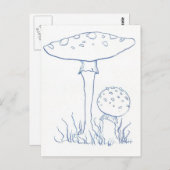 Blauwe paddenstoelen briefkaart (Voorkant / Achterkant)