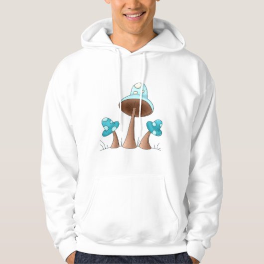 Blauwe paddenstoelen hoodie (Voorkant)