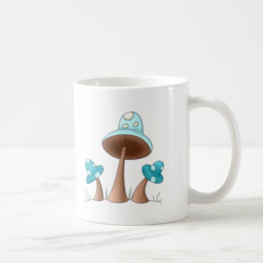 Blauwe paddenstoelen koffiemok (Rechts)