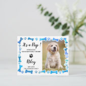 Blauwe pagina's Botten nieuwe pootaardappel Aankondigingskaart (Staand voorkant)